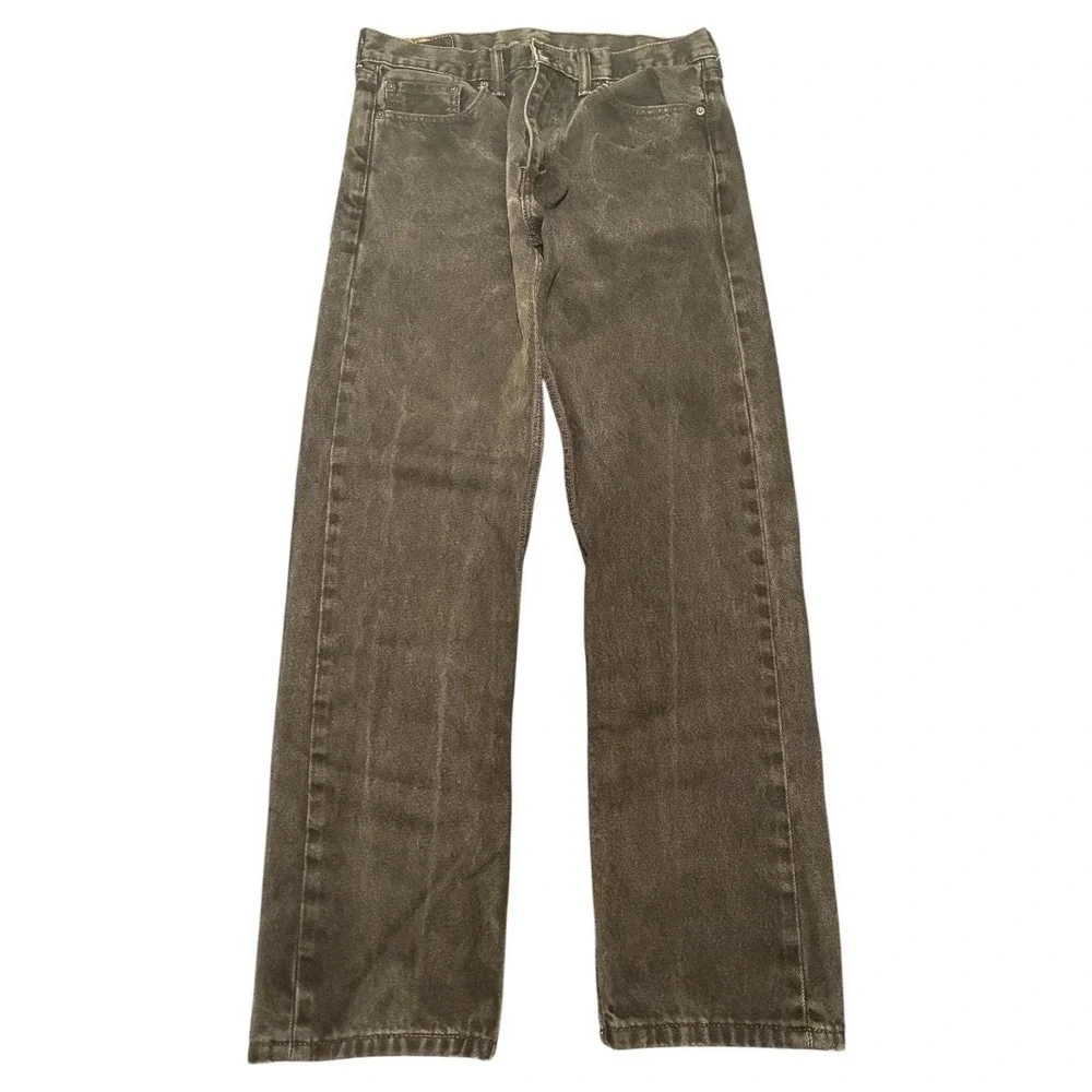 Levis 505 Regular Fit Black Faded Wash Denim Jeans Mens 33x32 00505-0260